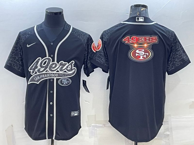 Men San Francisco 49ers Blank Black Reflector 2022 Nike Co branded NFL Jerseys